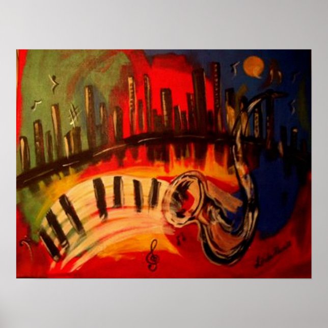 Póster "Blues de Nueva Orleans" de Linda Powell~Original (Frente)