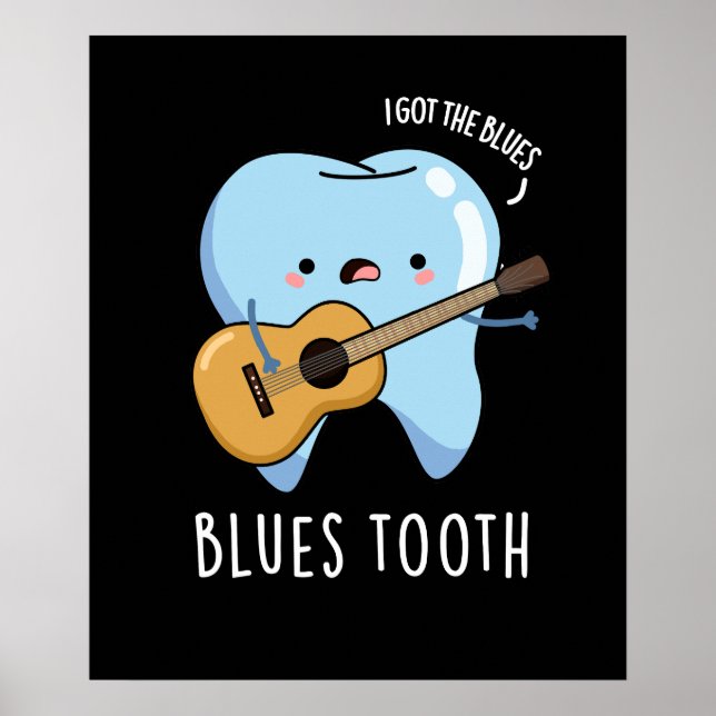 Póster Blues Dientes Diversos Divertidos Música Dental Pu (Frente)