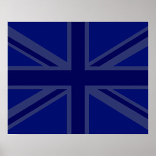 Póster Blues por la bandera británica de Union Jack