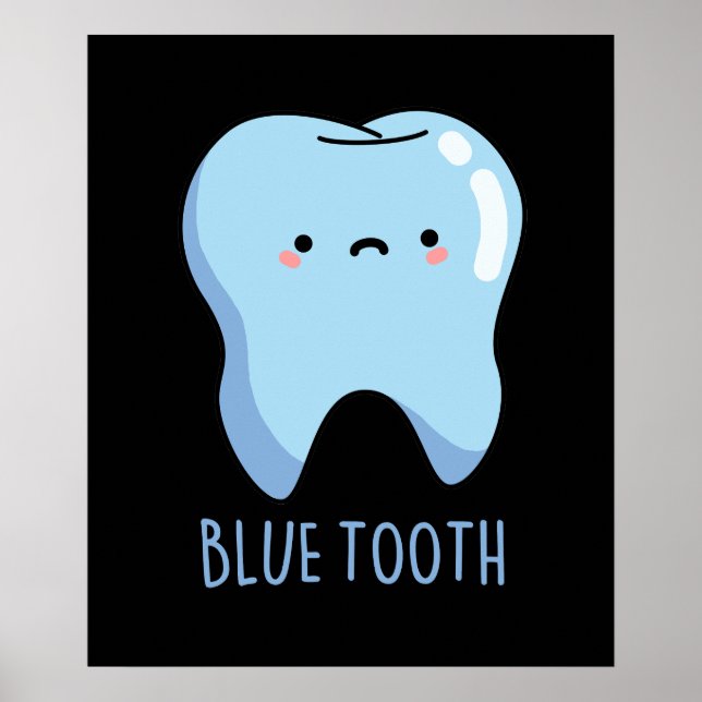 Póster Bluetooth Funny Técnica Blue Tooth Pun Dark BG (Frente)