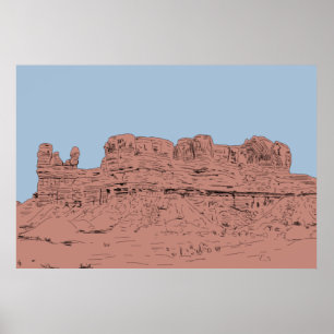 Póster Bluff, Ilustracion Utah