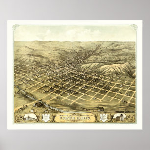 Póster Bluffs del Consejo, Mapa Panorámico de IA - 1868