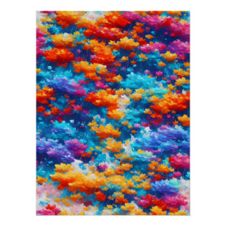 Póster blumenkunst regnerische leuchtende farben kunst