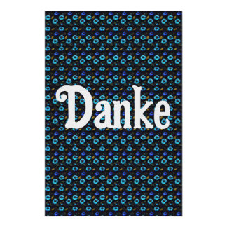 Póster Blumenmuster blaue Blüten