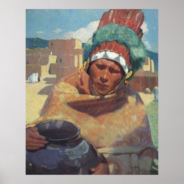 Póster Blumenschein, retrato indígena nativo americano de (Frente)
