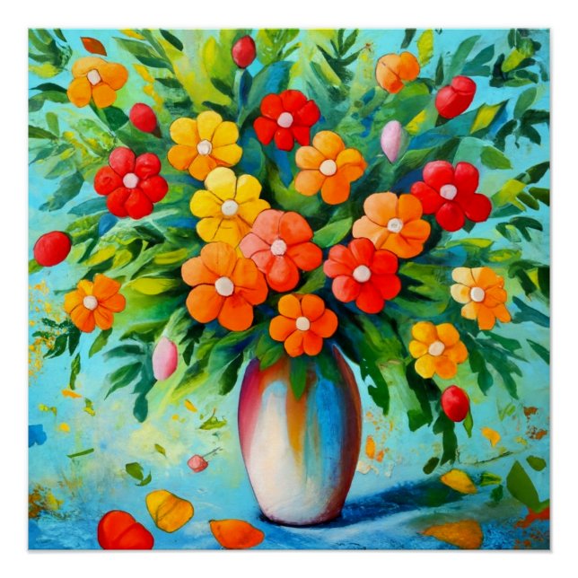 Póster Blumenstrauß in Vase (Anverso)