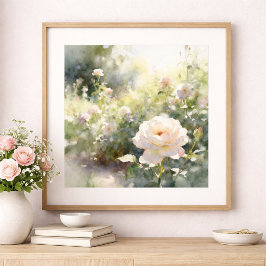 Póster Blush Pink Garden Roses