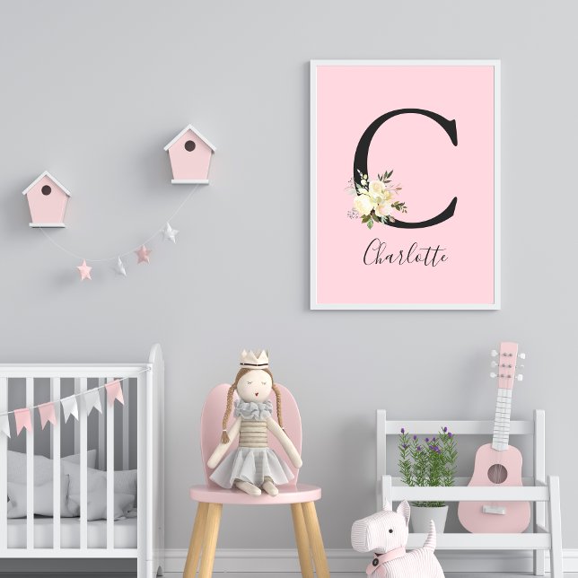 Póster Blush Pink Letter 'C' Nursery Name Wall Art (Subido por el creador)