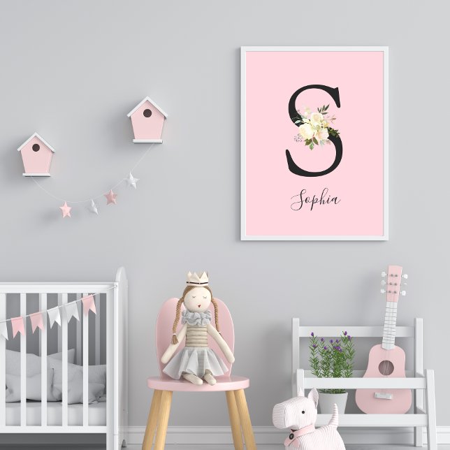 Póster Blush Pink Letter 'S' Nursery Name Wall Art (Subido por el creador)