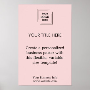 Póster Blush Rosa Logotipo Empresarial Profesional Promoc