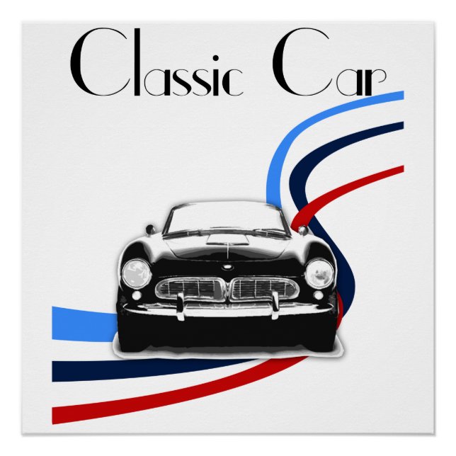 Póster BMW 507 classic car (Anverso)