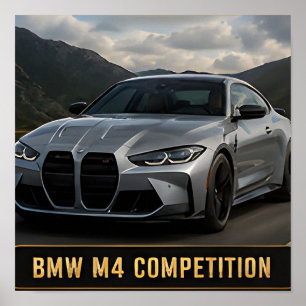 Póster BMW M4 Competition coche deportivo de rendimiento