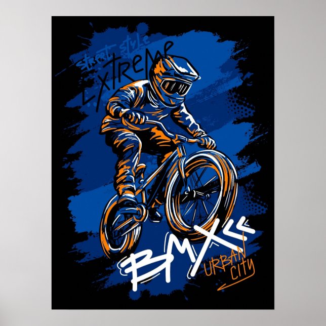 Póster Bmx Bicycle Urban Graffiti streetwear  (Frente)
