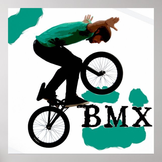 Póster BMX en alza, derechos de autor Karen J Williams (Frente)