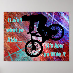 Póster BMX en riesgo oxidado del Grunge cómo usted lo