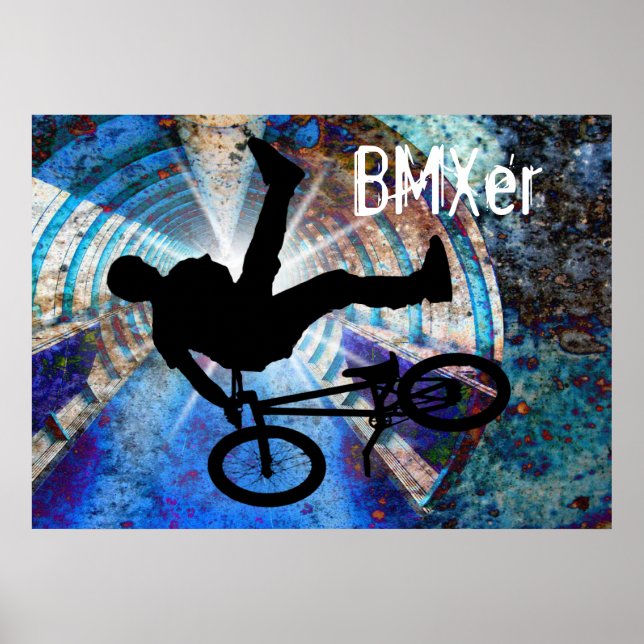 Póster BMX en un túnel de Grunge (Frente)