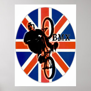 Póster BMX England estilo 2, Copyright Karen J Williams