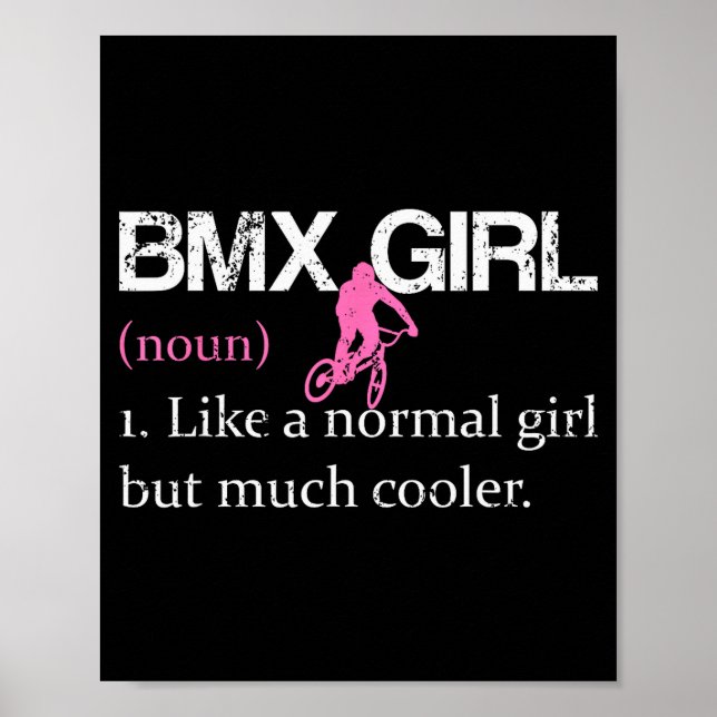 Póster Bmx Girl Definition Funny Bmx Women Rider Cool Bik (Frente)