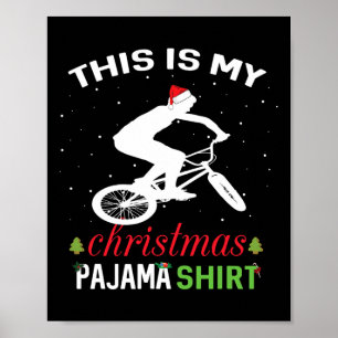 Póster Bmx Rider Xmas Regalo Tee Familia Coincidiendo Paj