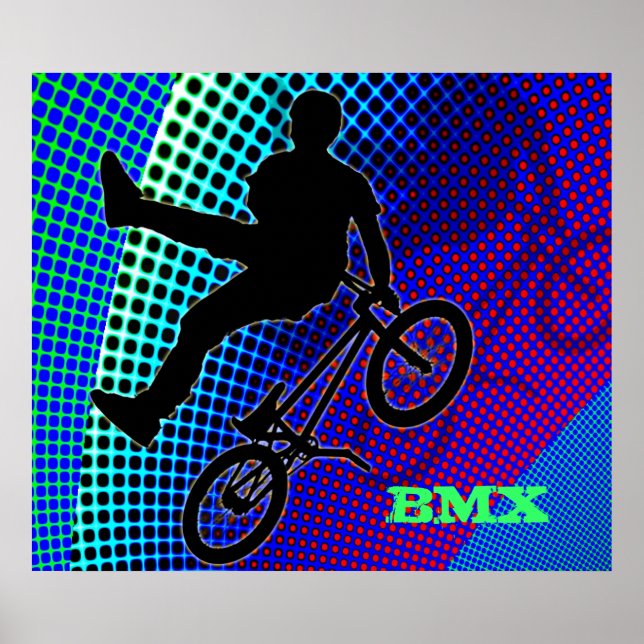 Póster BMX sobre el marco de la película fractal (Frente)