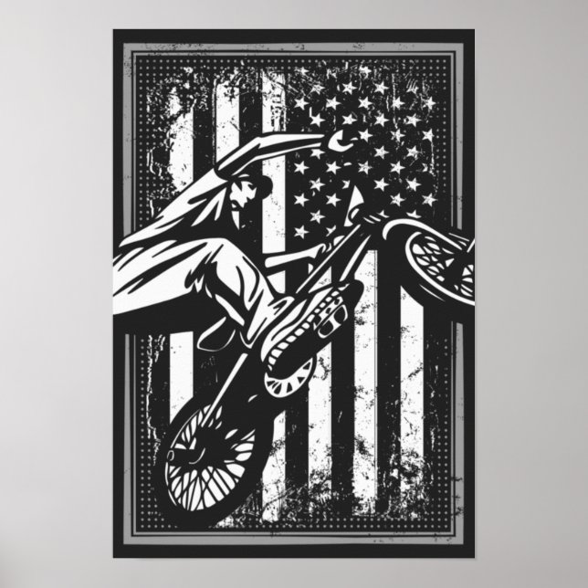 Póster Bmx Usa - Bandera Estadounidense - Poster Bmx (Frente)