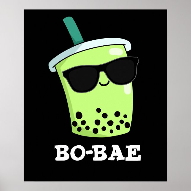 Póster Bo-bae Funny Boba Tea Pun Dark BG (Frente)