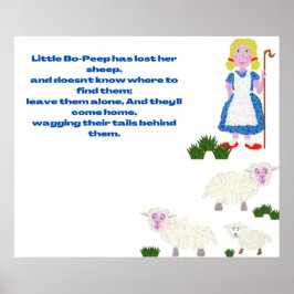 Póster Bo-Peep fun whimsical dotted nursery rhyme