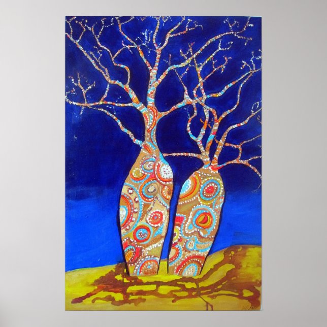 Póster Boab Trees de noche (Frente)