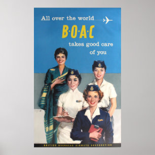Póster BOAC British Overseas Airways Corporation