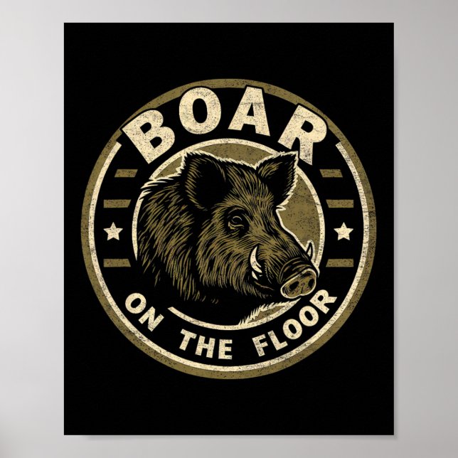 Póster Boar En El Suelo Vintage Tattoo Wild (Frente)
