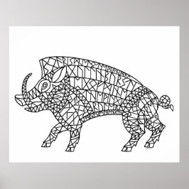 Póster Boar salvaje con carreras
