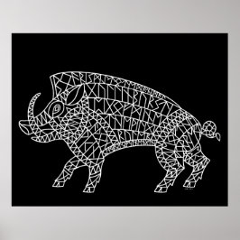 Póster Boar salvaje con carreras