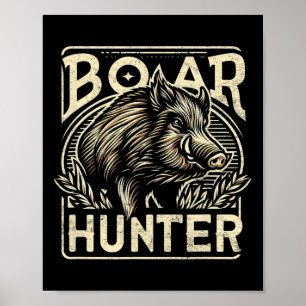 Póster Boar salvaje Guay Retro Hog Hung Mens Vintage