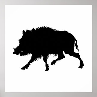 Póster Boar salvaje o cerdo salvaje elegante silueta