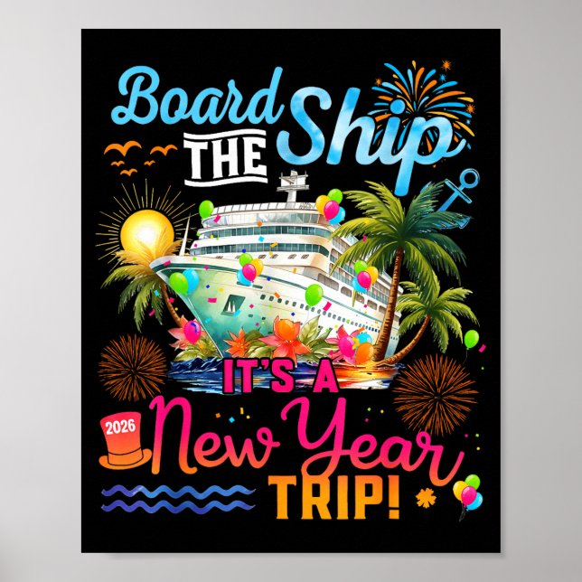 Póster Board The Ship It's A New Year Trip Cruise Family  (Frente)