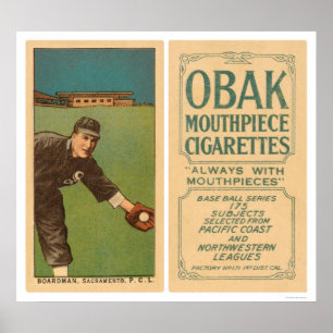 Póster Boardman Sacramento Baseball 1910