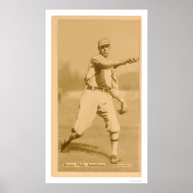 Póster Boardwalk Brown Athletics Baseball 1914 (Frente)