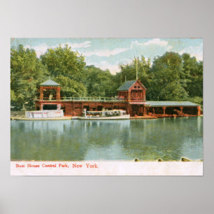 Póster Boat House, Central Park, New York City 1918 Vinta