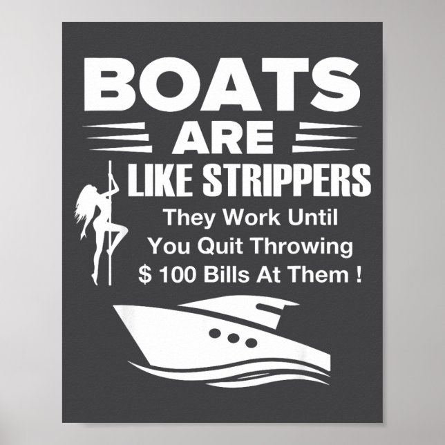 Póster Boats Are Like Funny Sarcastic Cool Saying Quote  (Frente)