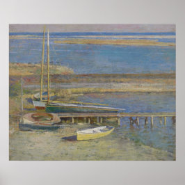 Póster Boats at a Landing (New England Landscape)