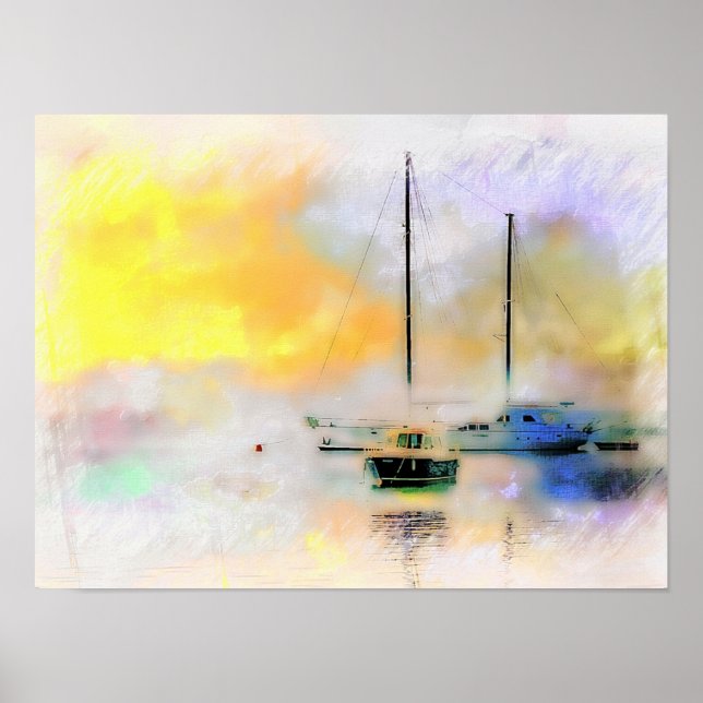 Póster boats at sunset  (Frente)