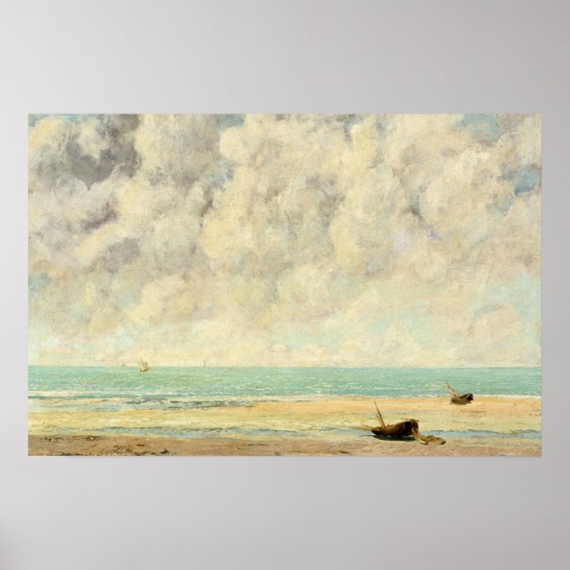 Póster Boats Beach Seascape Vintage (Frente)