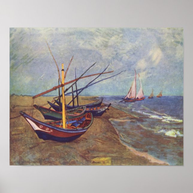 Póster Boats painted by Vincent van Gogh Reprint (Frente)