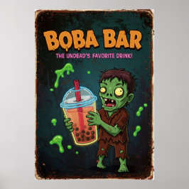 Póster Boba Bar – ¡La bebida favorita de los no muertos! 