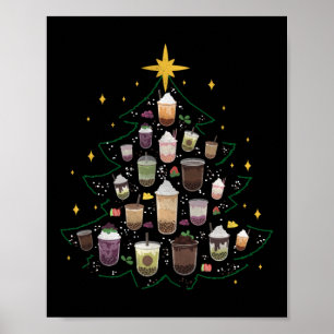 Póster Boba Bubble Tea Christmas Tree