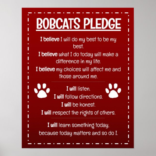 Póster Bobcats Pledge Poster (Frente)
