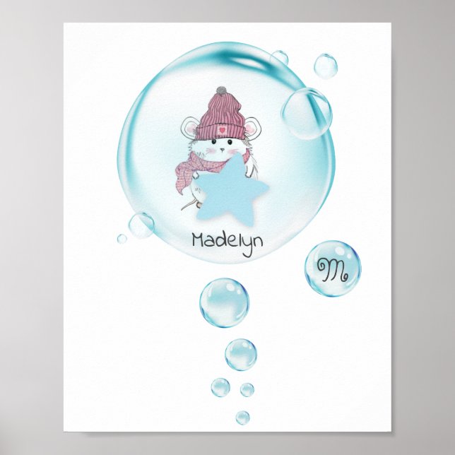 Póster Bóbulos de jabón de pequeño hámster (Frente)