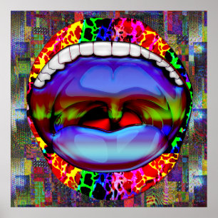 Póster Boca abierta resumen moderno