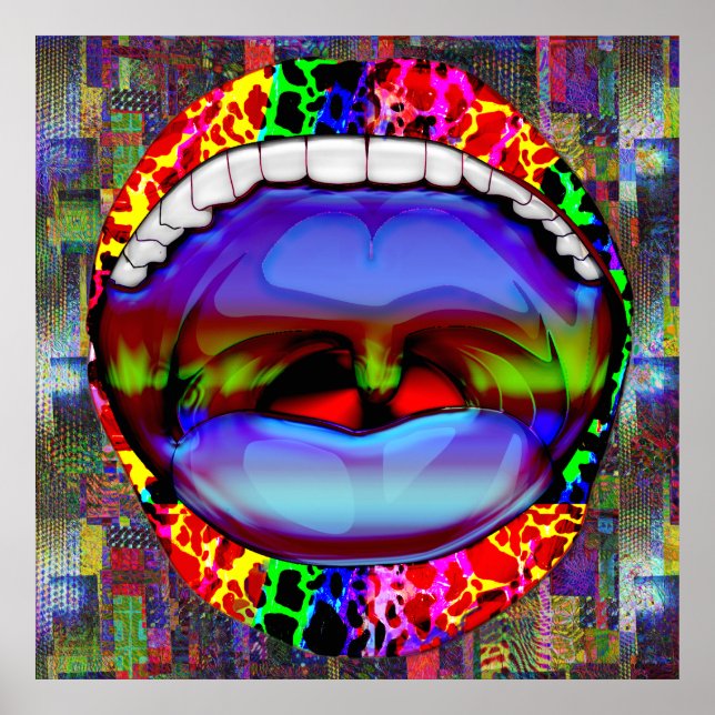 Póster Boca abierta resumen moderno (Frente)