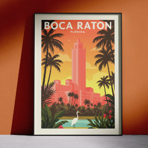 Póster Boca Raton Florida Antiguo